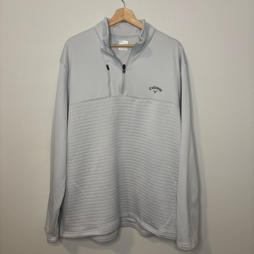 Callaway Men's Gray Quilted 1/4 Zip Pullover – Performance Golf / Athleisure